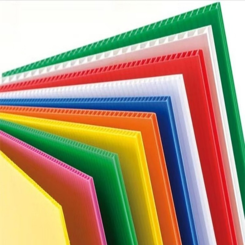 Corrugated plastic sheet close up